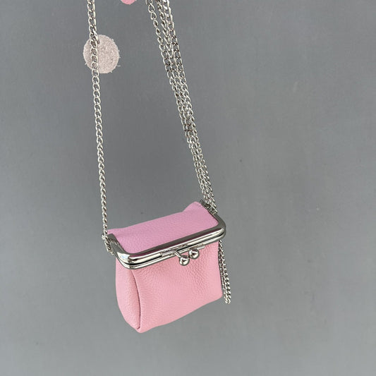 新款真皮迷你口红包ins风头层皮多功能口红盒便捷零钱硬币收纳包