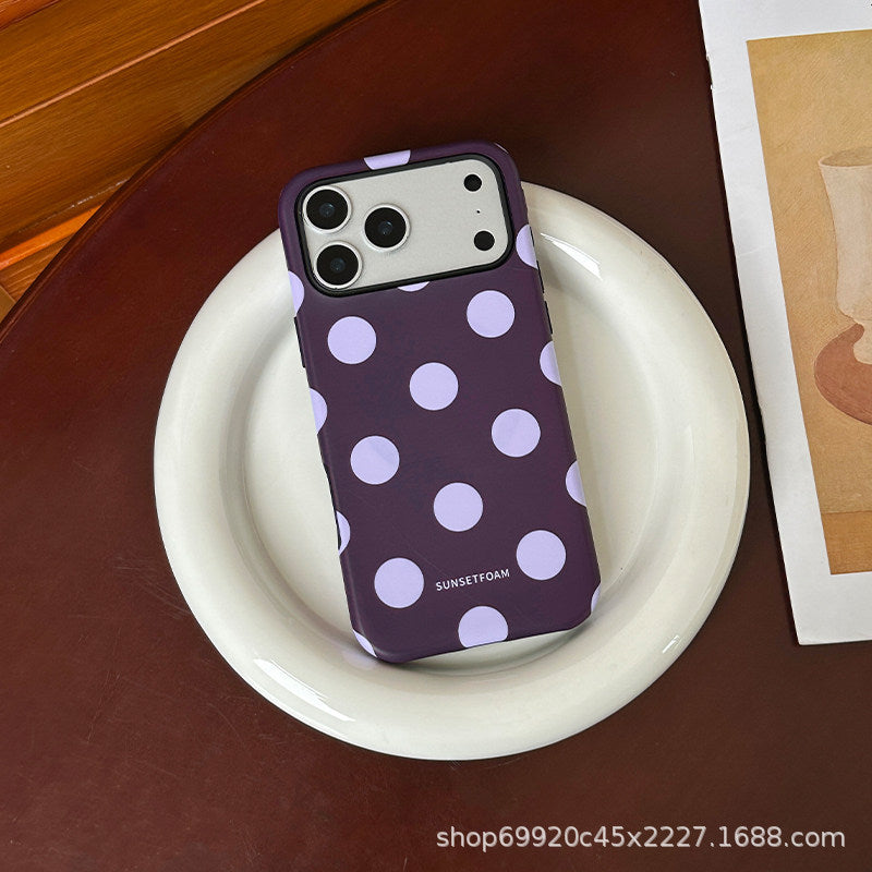 跨境个性波点适用苹果17Promax手机壳爆款iPhone16磁吸套15菲林壳
