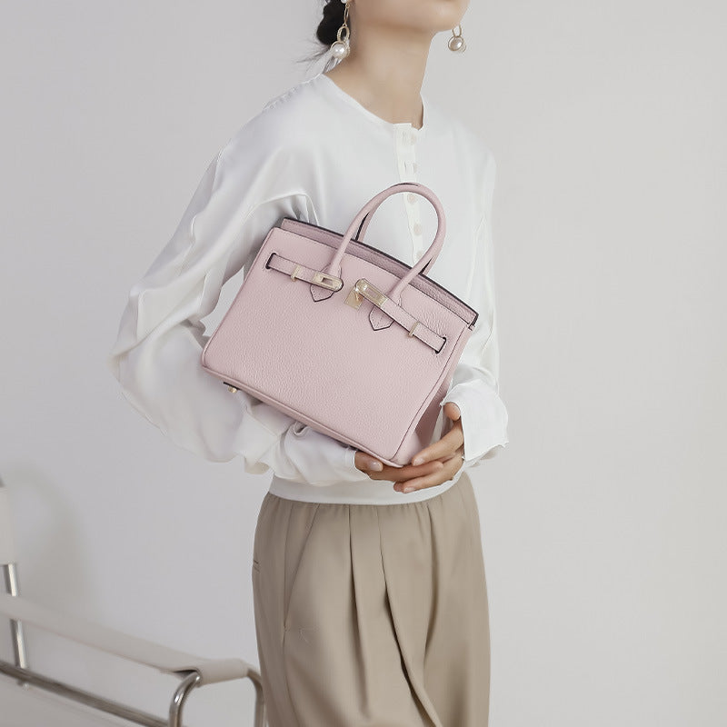 头层牛皮铂金包真皮女包大容量凯丽手提包女高级感通勤单肩斜挎包