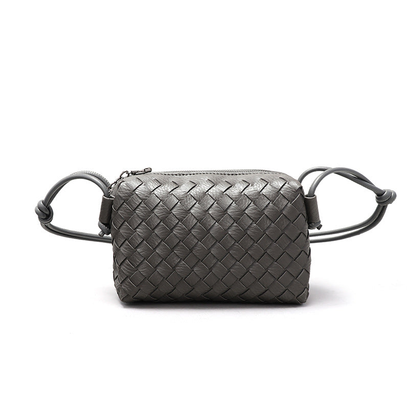 夏季新款马卡龙小巧手工编织批发女包简约纯色时尚百搭斜挎小方包