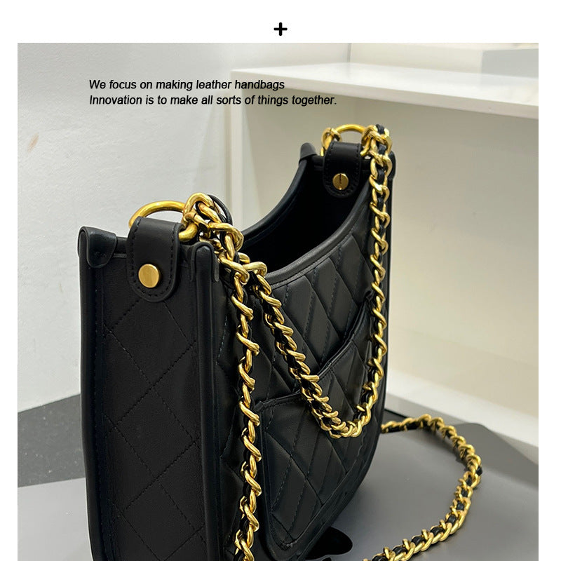 羊皮2024新款腋下包鱼子酱真皮柔软可腋下可单肩斜跨女式包包Z024