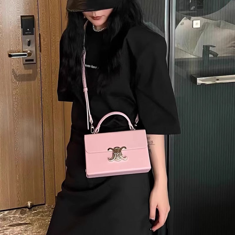 凯旋门方盒子包手提包包女包真皮24新款简约通勤单肩斜挎包小方包