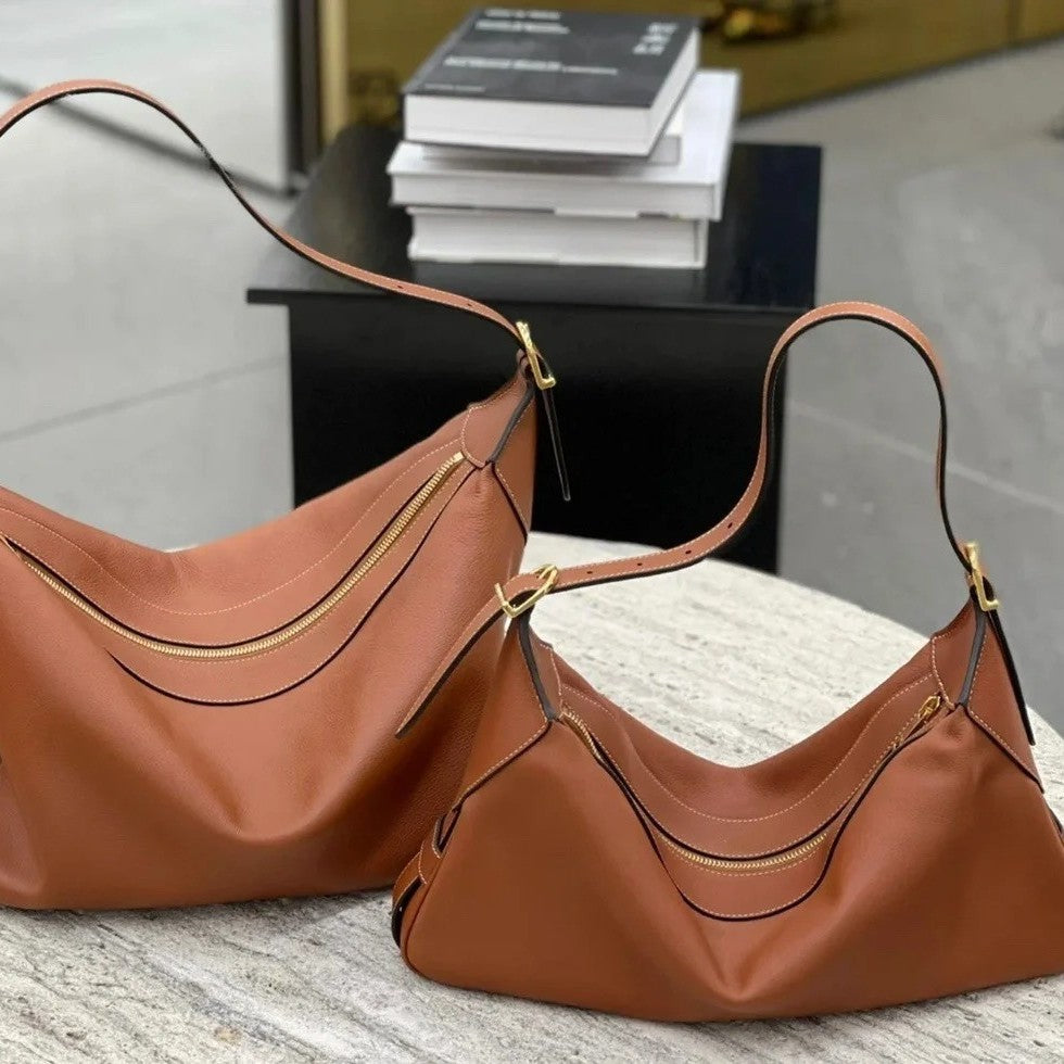 romy法式慵懒松弛感通勤包百搭真皮凯旋门女包大容量月牙饺子包女