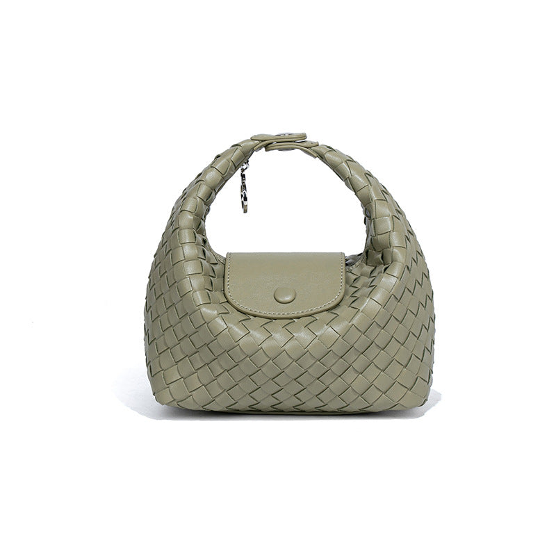 2025新款手工编织饺子包龙襄包手拎单肩女包小众百搭手提斜挎包包