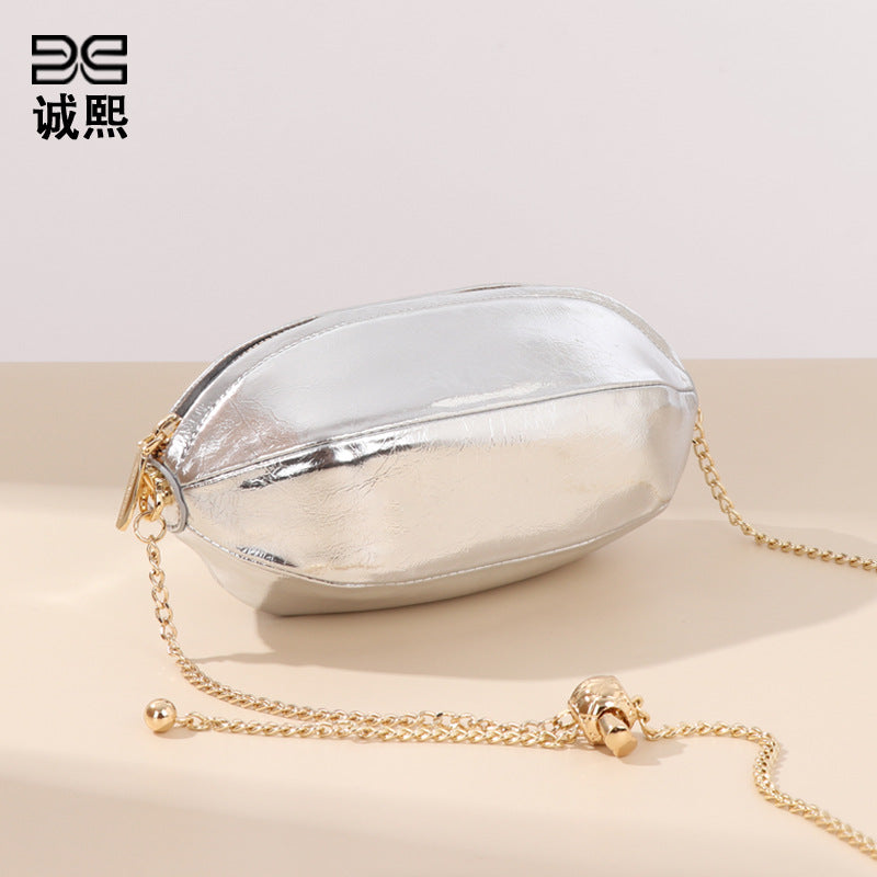 外贸出口个性橄榄球包韩版潮流小金球斜挎女包网红直播爆款单肩包