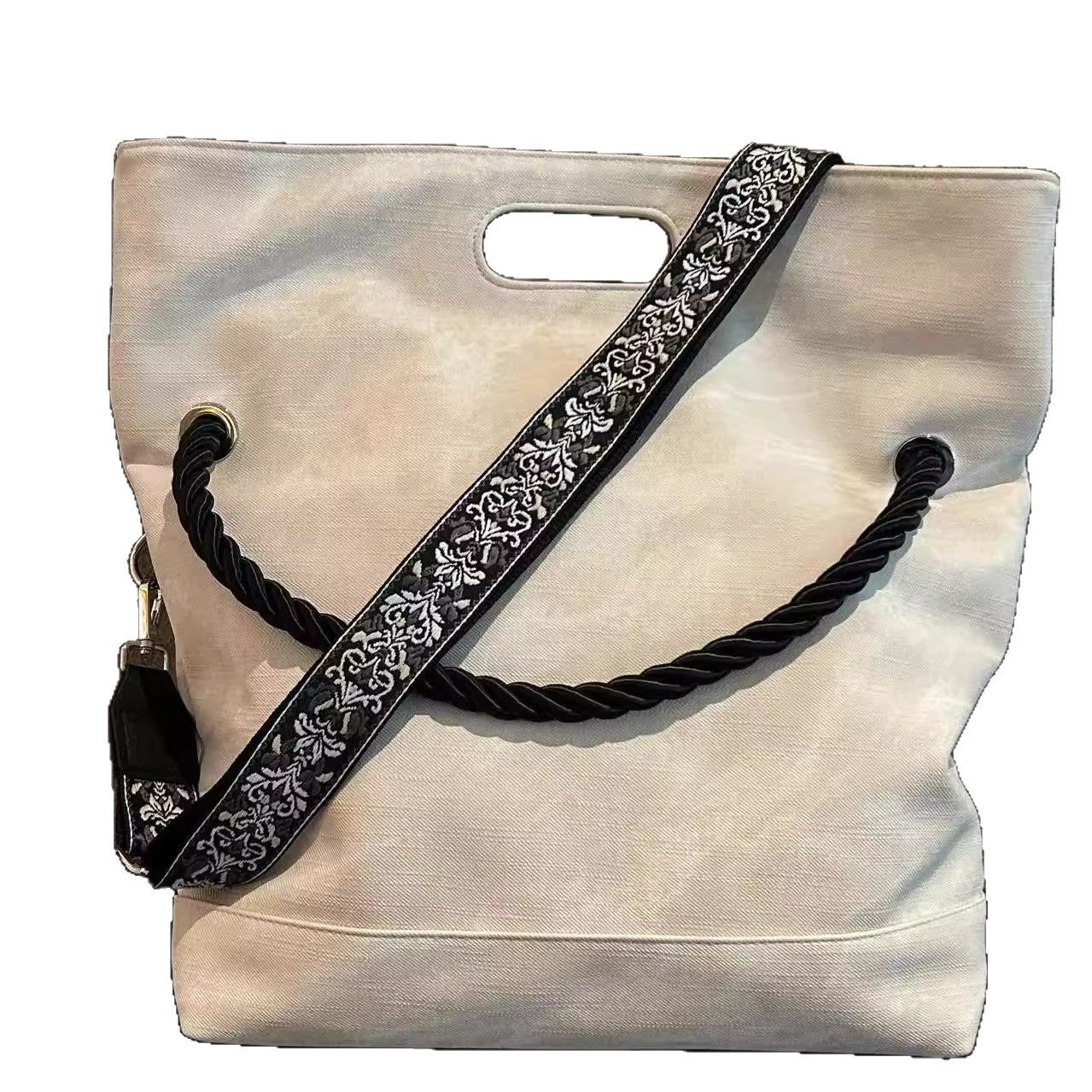 韩版扎染慵懒风软皮大容量通勤单肩包复古邮差斜跨托特包电脑包