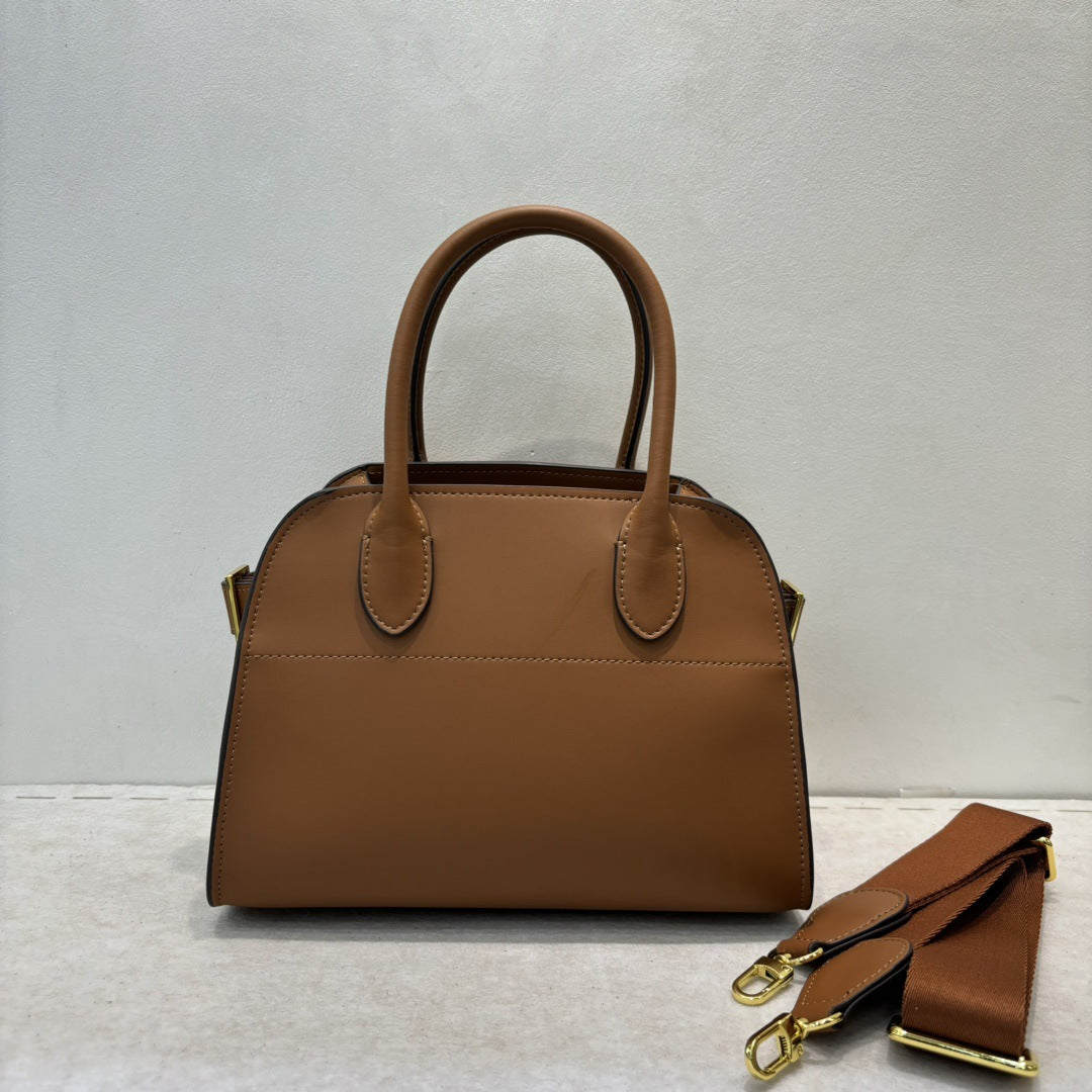 小众复古高级托特包董洁白百何同款真皮大容量通勤手提单肩托特包