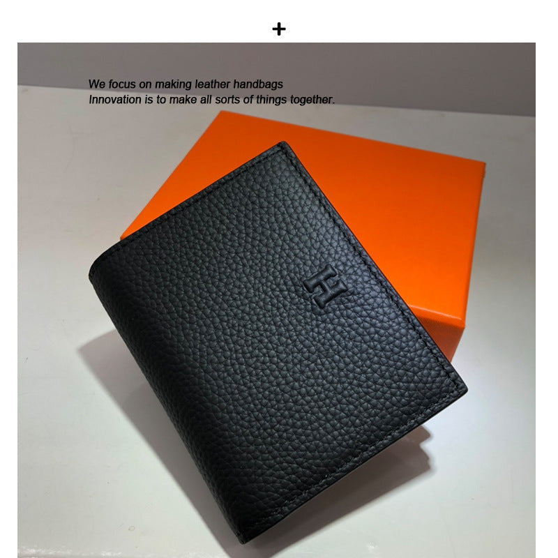 H家荔枝纹短款钱包 多功能凯莉链条包零钱包一体单肩斜挎小方包女