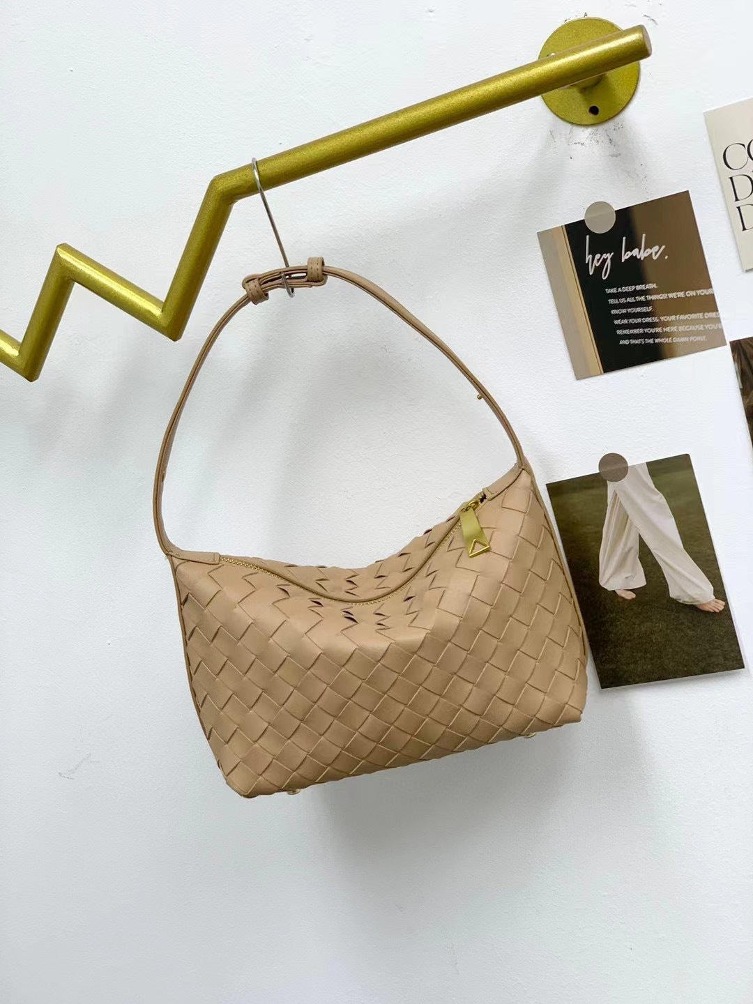 女士包包2023新款秋冬时尚简约休闲饭盒包手提编织女包单肩腋下包