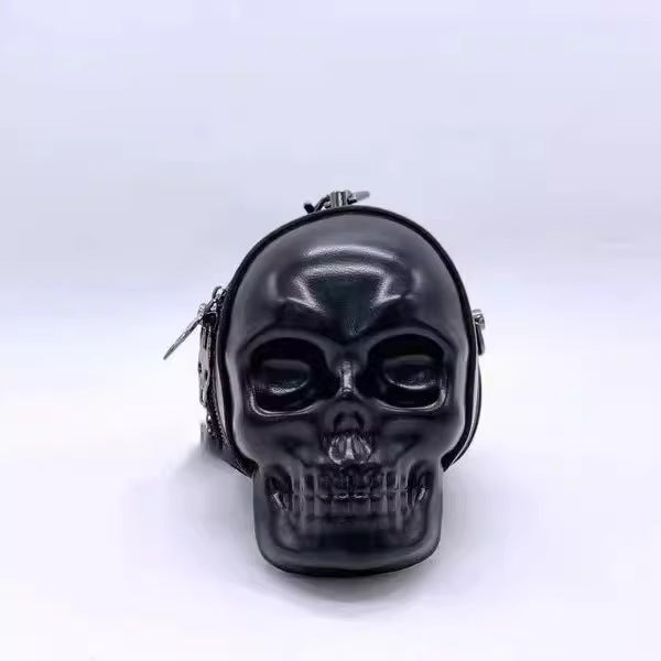 欧美街头酷炫骷髅头朋克腰包3D立体时尚潮流小包机车末日骷髅包包