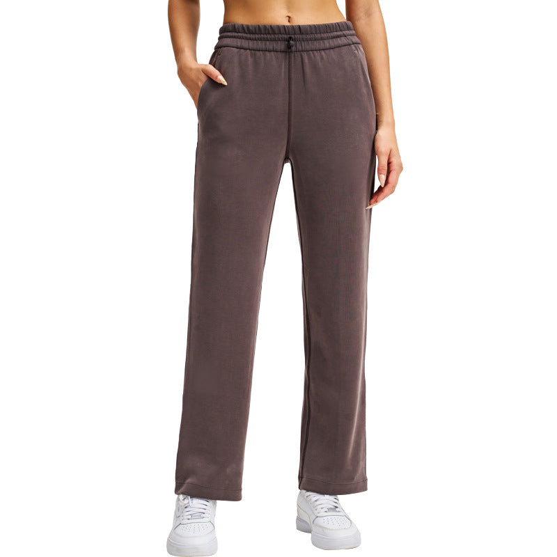 lulu阔腿运动裤女直筒休闲宽松瑜伽裤莫代尔速干透气高腰长裤28"