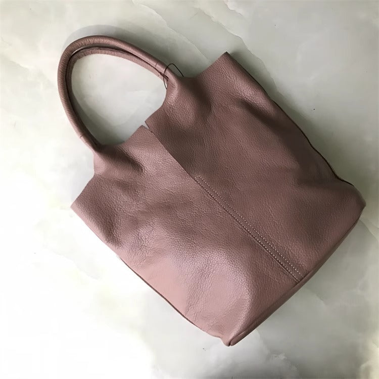 外贸工厂尾货真皮购物袋包慵懒潮托特包大容量通勤单肩腋下女包