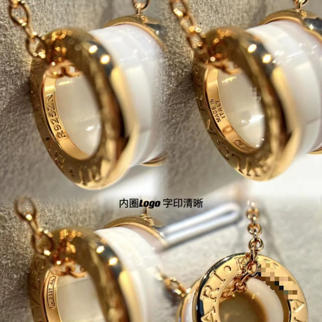 Bv高版本宝家小红人铆钉项链新款慈善款经典黑白陶瓷项链CNC精工