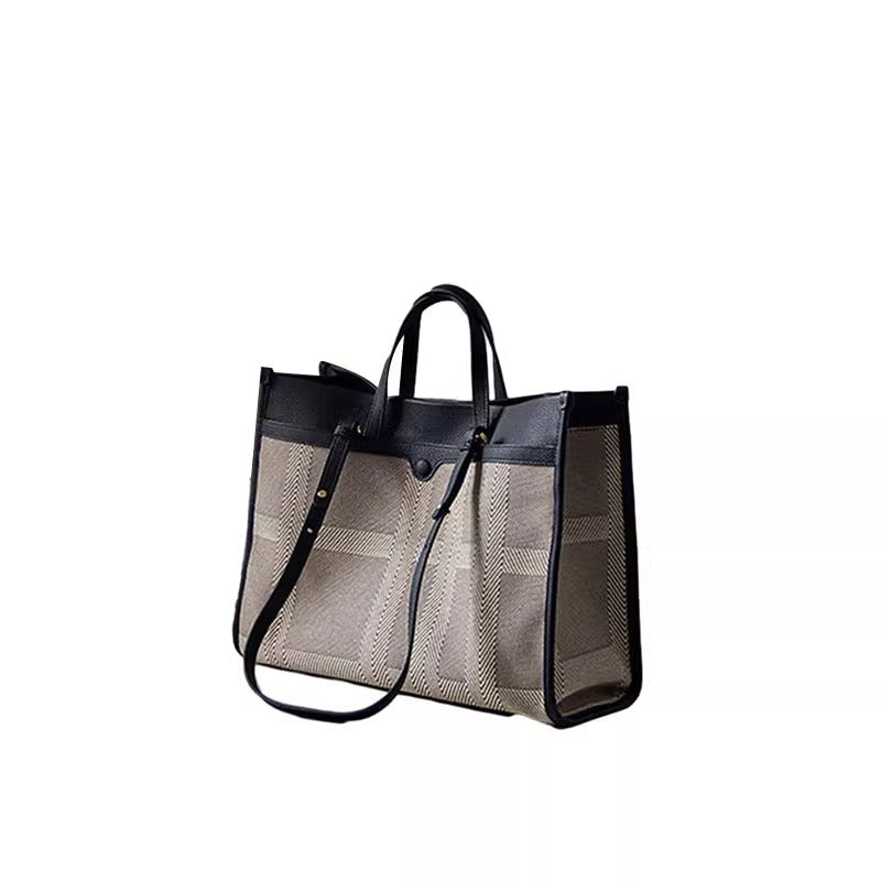 包包女秋冬新款 大容量托特包手提帆布电脑包简约时尚通勤单肩包