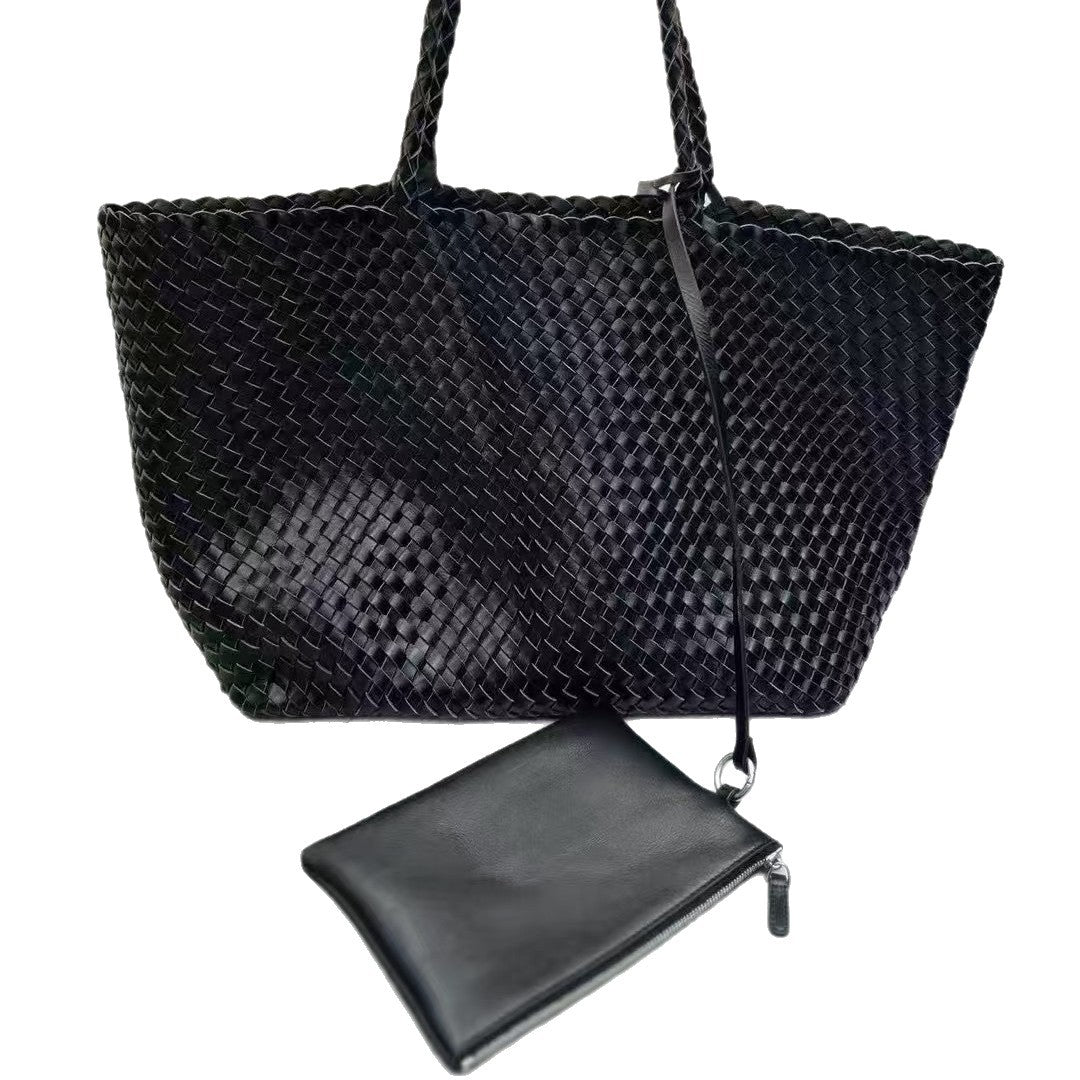 2025大容量马卡龙伴手礼女士手提包女士单肩包手工编织pvc菜篮子