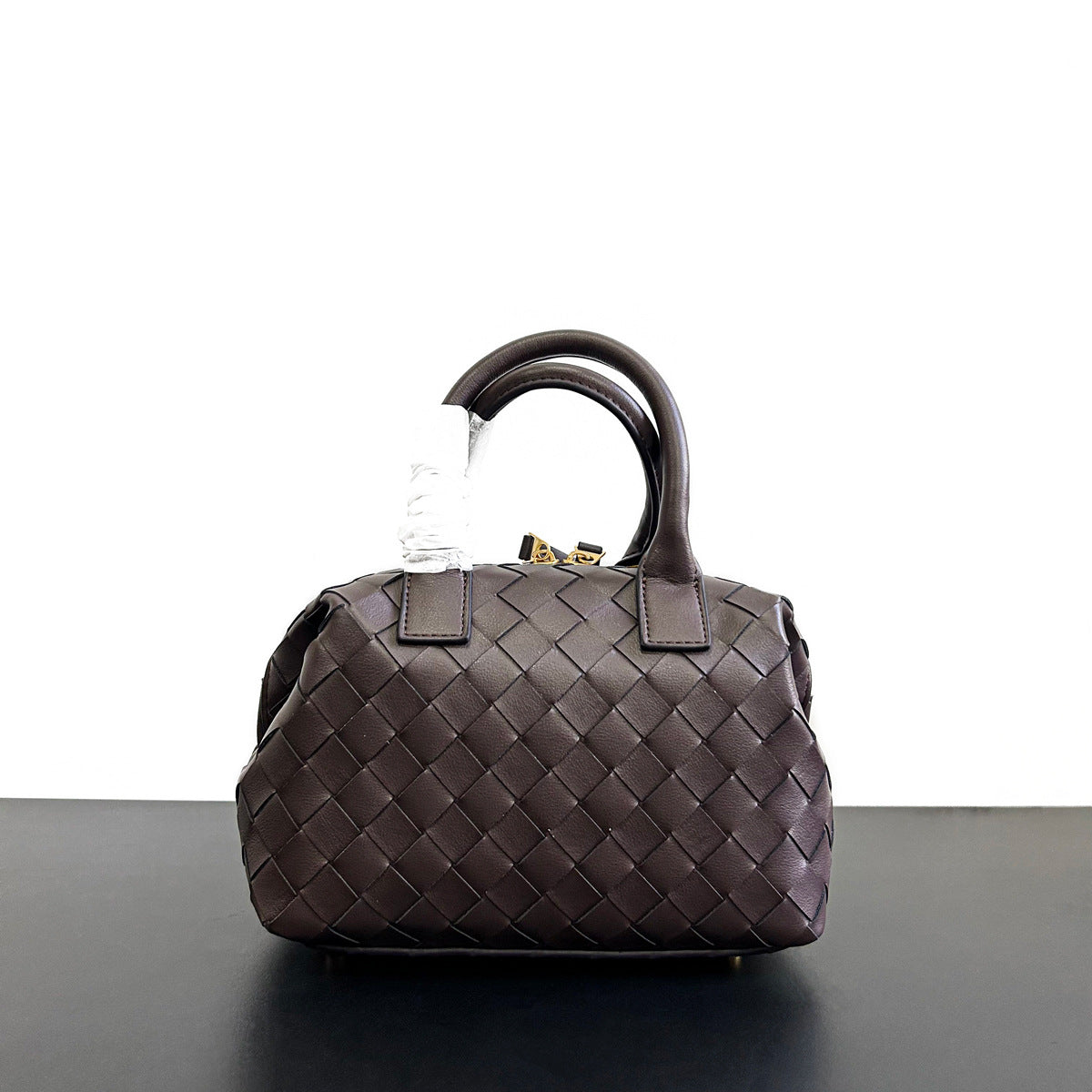 2023年秋冬新款真牛皮时尚包百搭休闲包单肩包编织手提女士包包