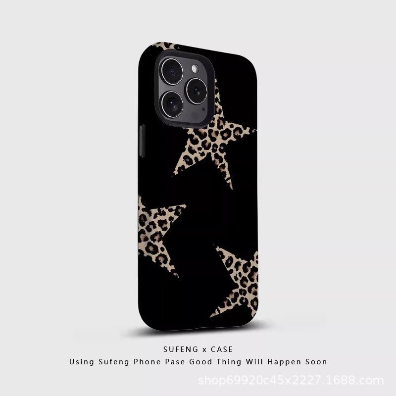 跨境爆款星星豹纹适用苹果17Promax手机壳iPhone16磁吸15菲林壳14