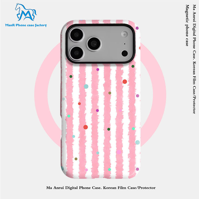 个性创意波点条纹菲林二合一适用苹果17pro手机壳iPhone16防摔套