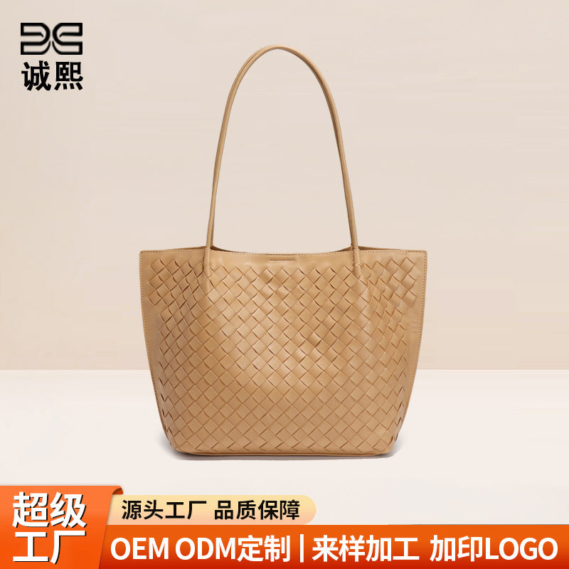 潮流定制单肩腋下包手工编织女包欧美大容量手提包复古子母托特包