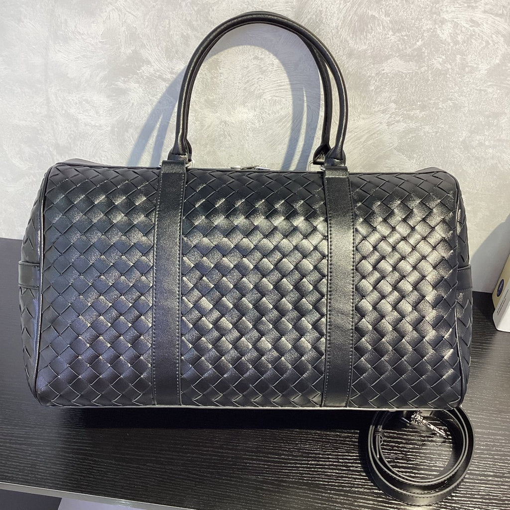 B家明星同款行李包纯手工编织行李袋大容量旅行包时尚手提斜挎包