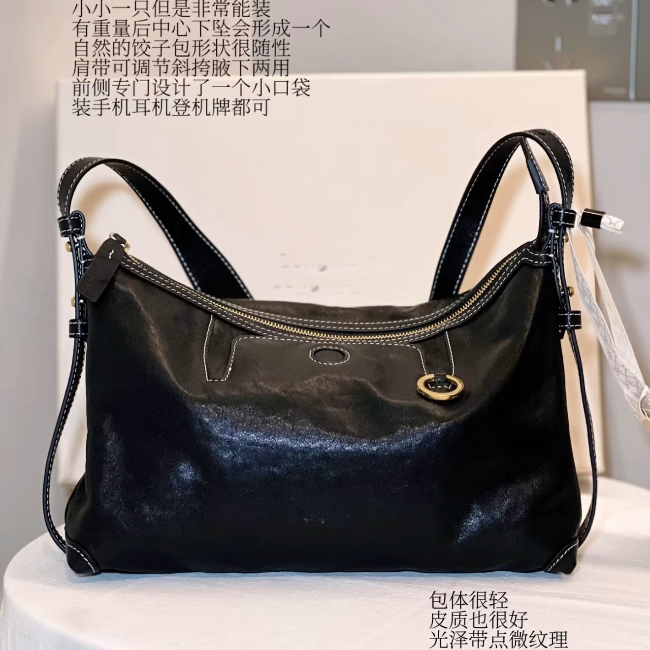 李娜同款牛皮腋下包女2025新款循迹hobo单肩包百搭皮斜挎包大容量