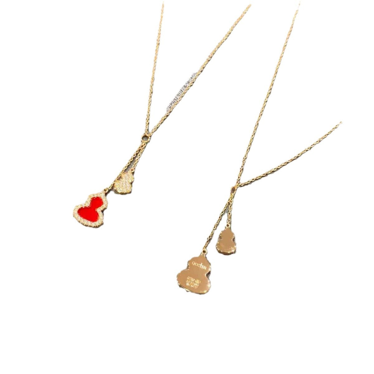 高版本葫芦福禄项链S925银镀18K玫瑰金CNC精工版厂家直销一件代发