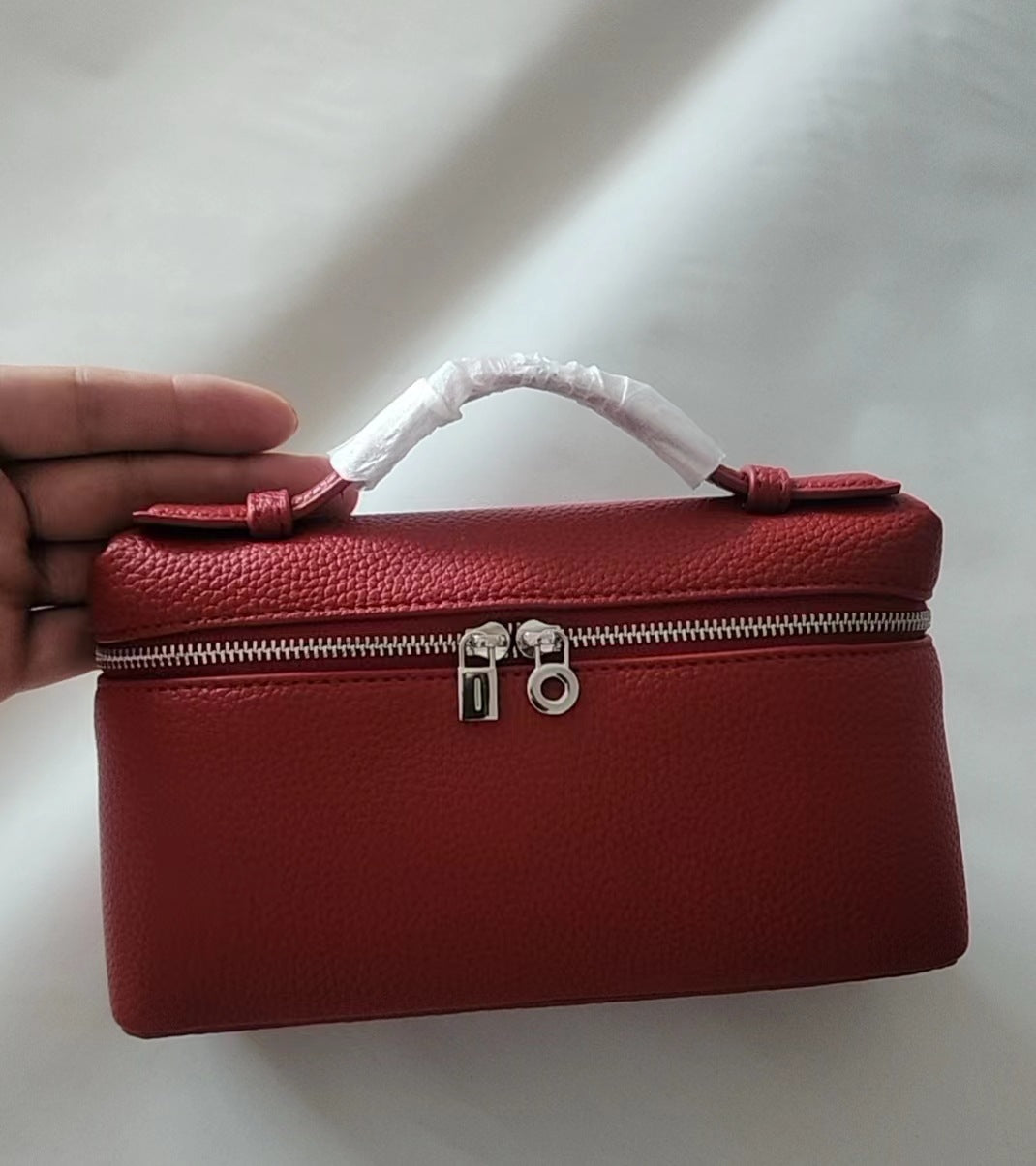 跨境LP饭盒包lp19盒子包真皮女包gigi同款piana手提单肩斜跨包女