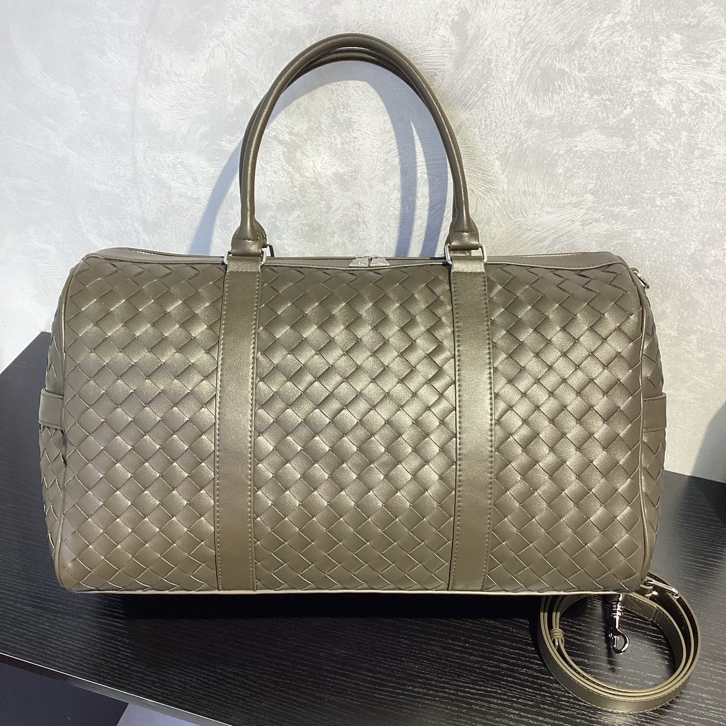 B家明星同款行李包纯手工编织行李袋大容量旅行包时尚手提斜挎包