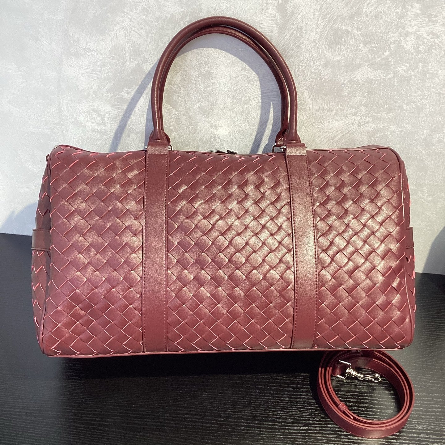 B家明星同款行李包纯手工编织行李袋大容量旅行包时尚手提斜挎包