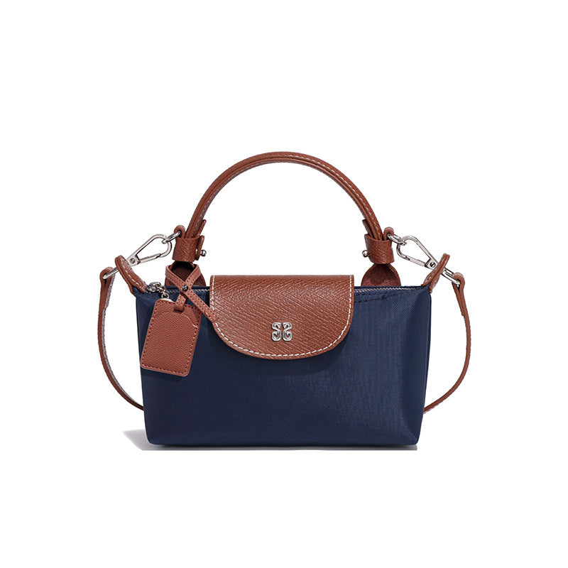 设计感女包百搭斜挎包小众迷你可爱饺子包时尚潮流拼色手提单肩包