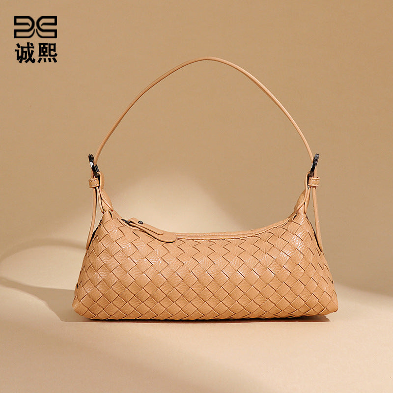 2025新款网红韩版潮百搭手工编织腋下包女士手提包时尚单肩斜挎包