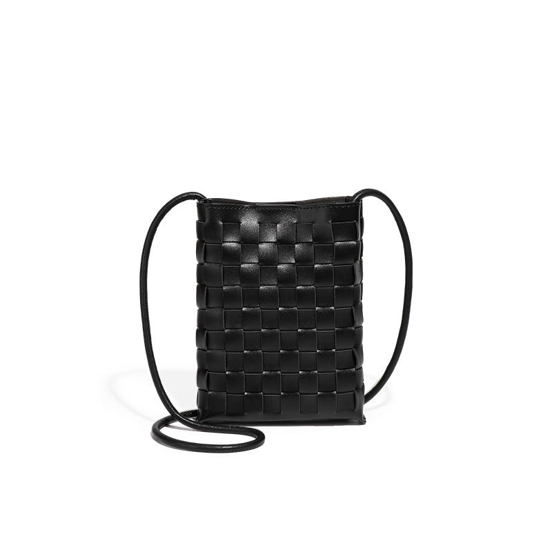 2025新款手机包包女外贸复古时尚手工编织包欧美简约百搭单肩斜跨