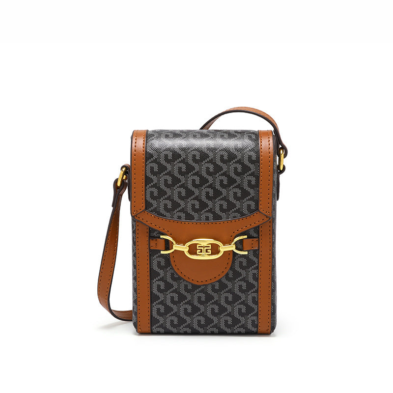 轻奢迷你手机包时尚休闲百搭竖款狗牙零钱包新款质感单肩斜跨女包