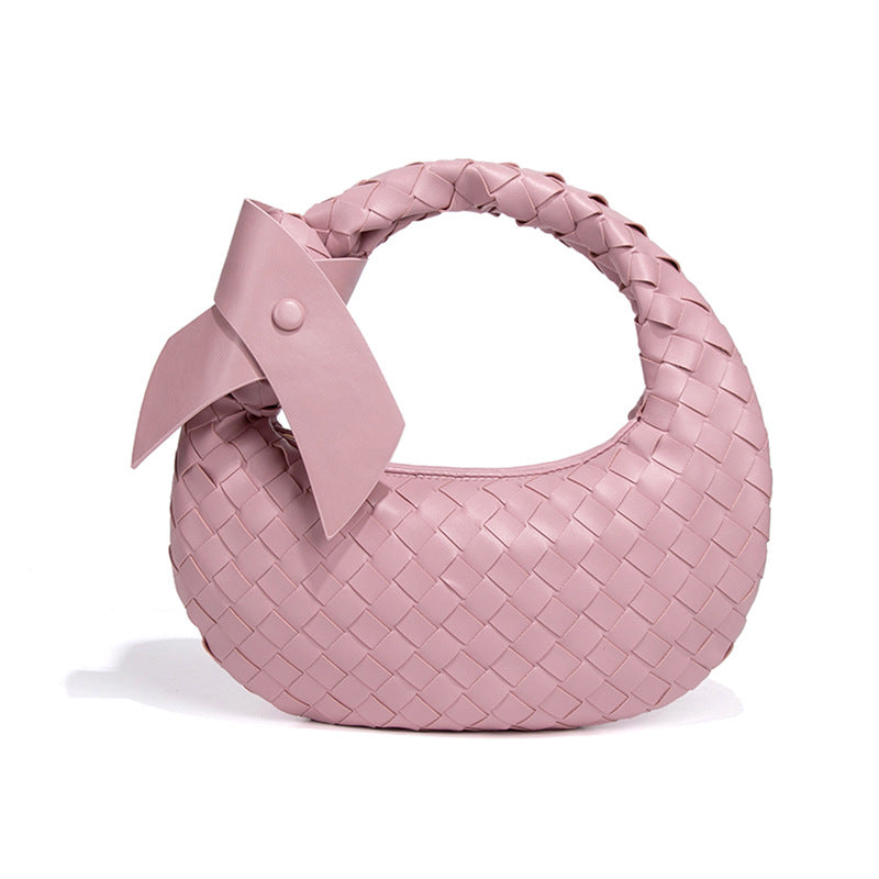 跨境亚马逊货源女包时尚质感手拎腋下包手工编织包夏季潮流饺子包