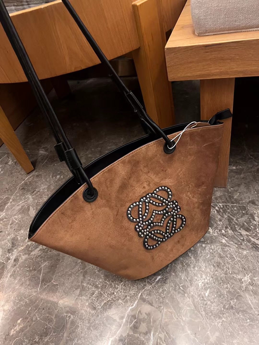 冬季新款磨砂牛皮托特包大容量单肩腋下包时尚百搭麂皮绒购物包包