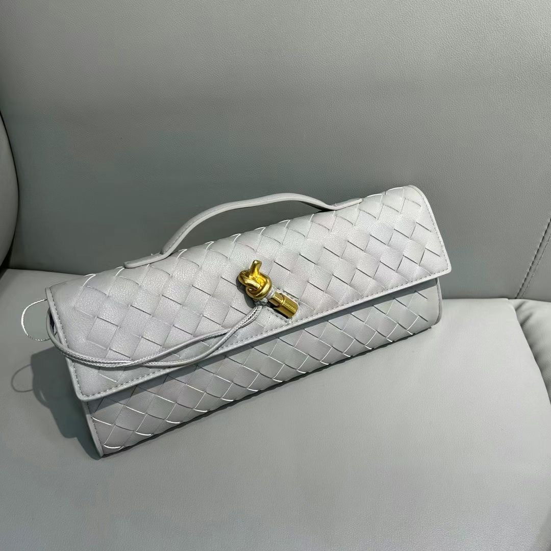 2024新款编织晚宴包牛皮手提包高级横款手提包单肩斜挎包优雅