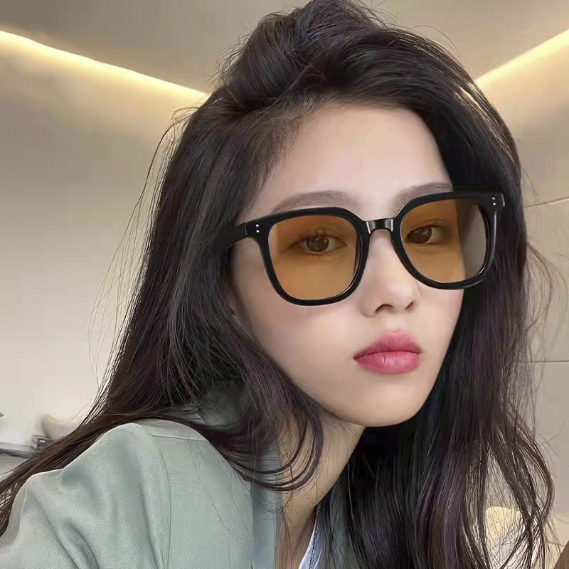 2025新款gm墨镜百搭显瘦高级感时尚圆框出街防晒太阳眼镜男女同款