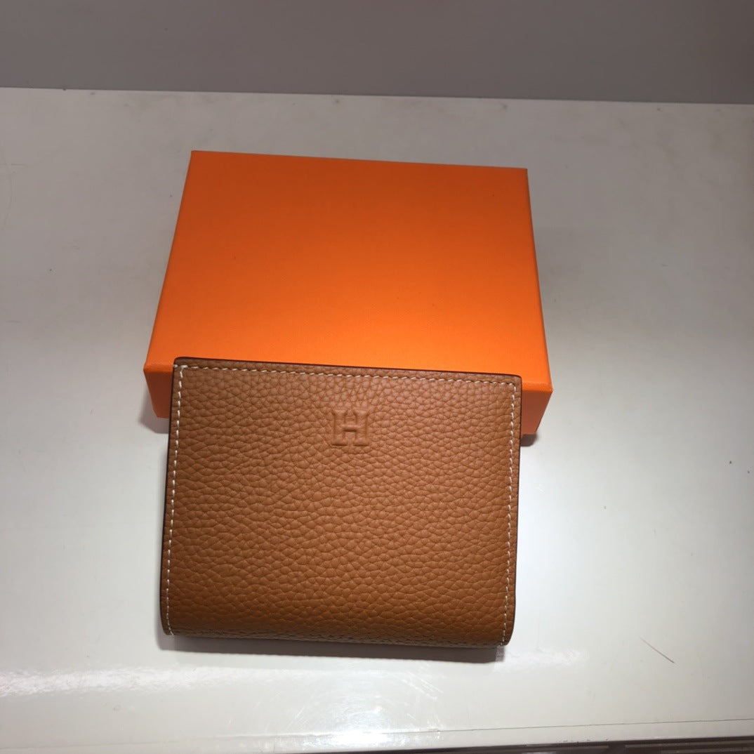 H家荔枝纹短款钱包 多功能凯莉链条包零钱包一体单肩斜挎小方包女