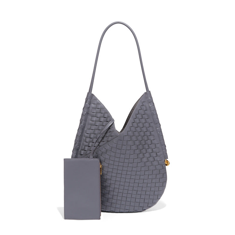 复古大容量子母单肩包手工编织包时尚女士手提包休闲百搭腋下托特