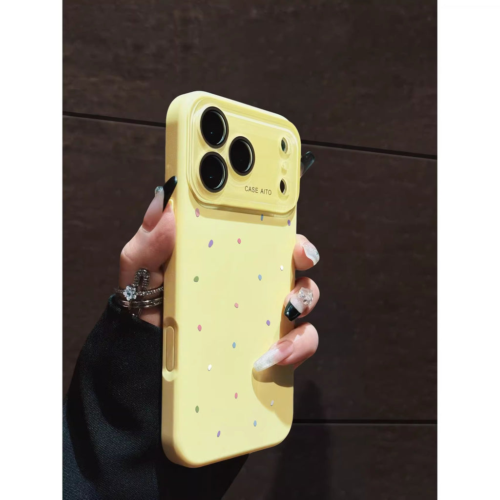 跨境彩色波点液态大视窗适用苹果17Promax手机壳简约iPhone16软套