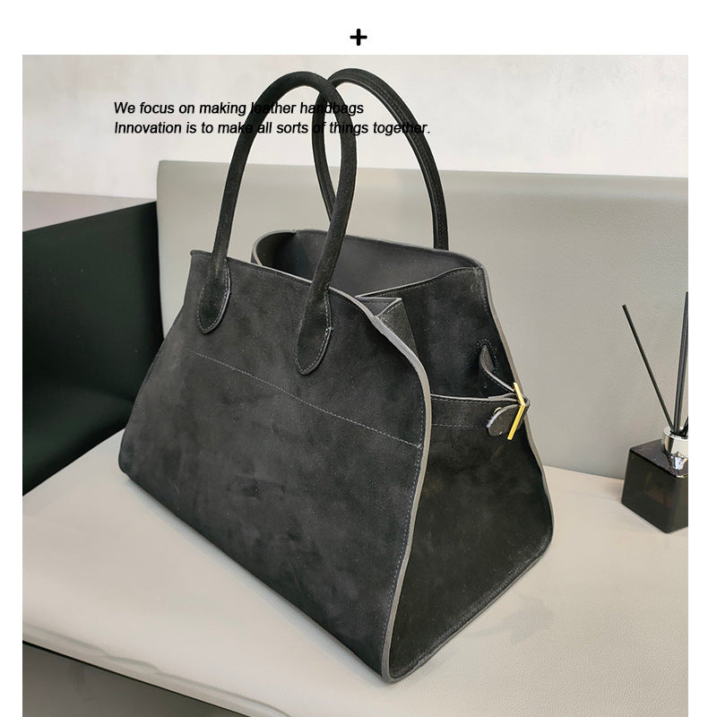 2024新款董洁同款磨砂麂皮托特包大容量通勤大包简约时尚手提女包