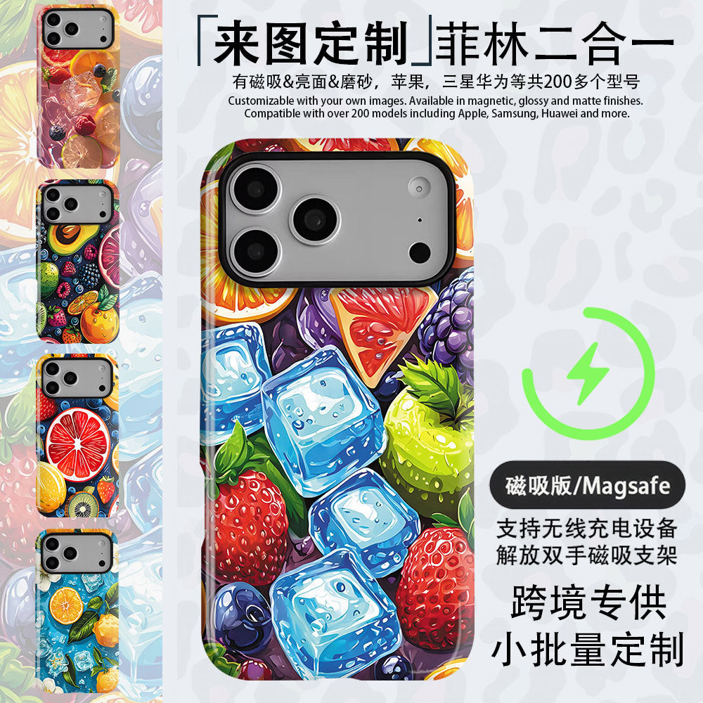 亚马逊跨境多巴胺水果菲林二合一适用苹果17promax手机壳iPhone16