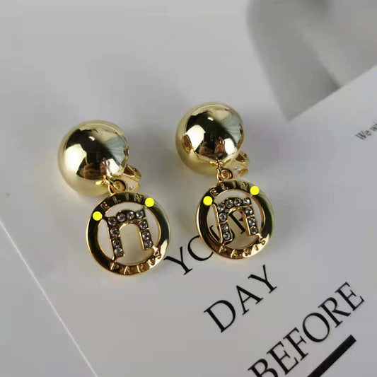 赛家新款耳夹半球凯旋门中古celi风镶钻复古高级耳饰无耳洞耳环