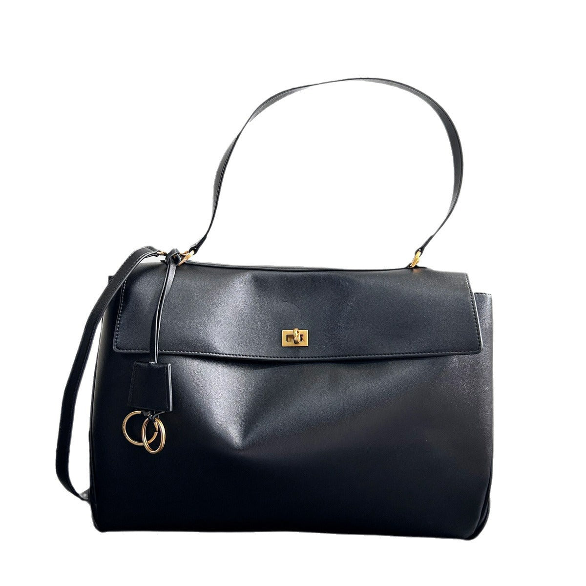 大气时尚锁扣牛皮女包2024新款链条轻便质感洋气真皮软皮斜挎包包