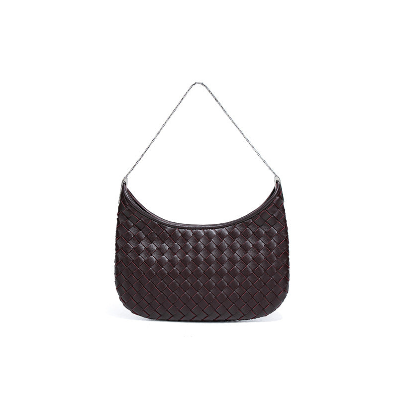 新款2025高级感单肩腋下女包质感潮流纯色编织包小众单肩斜跨包包