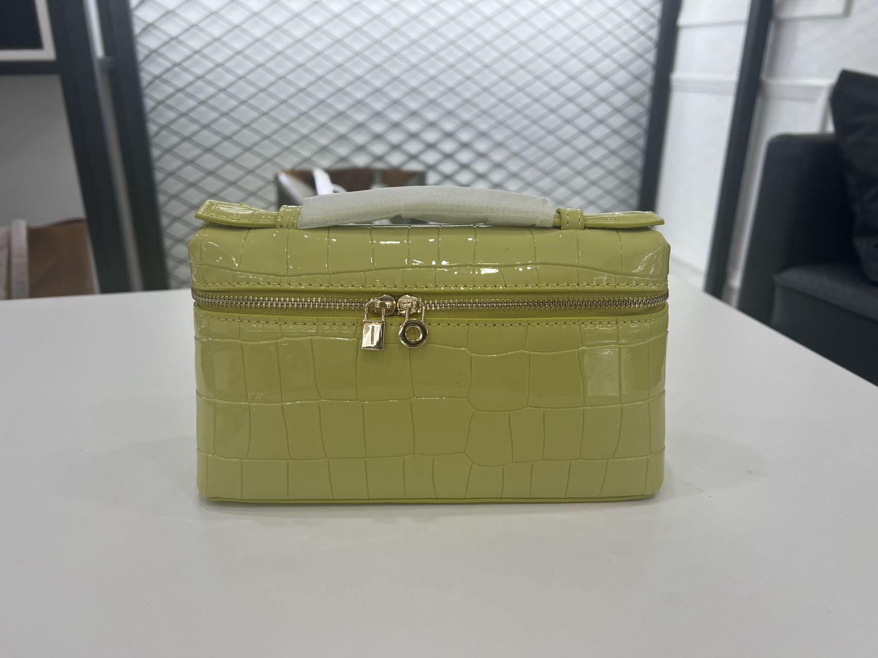 跨境LP饭盒包lp19盒子包真皮女包gigi同款piana手提单肩斜跨包女