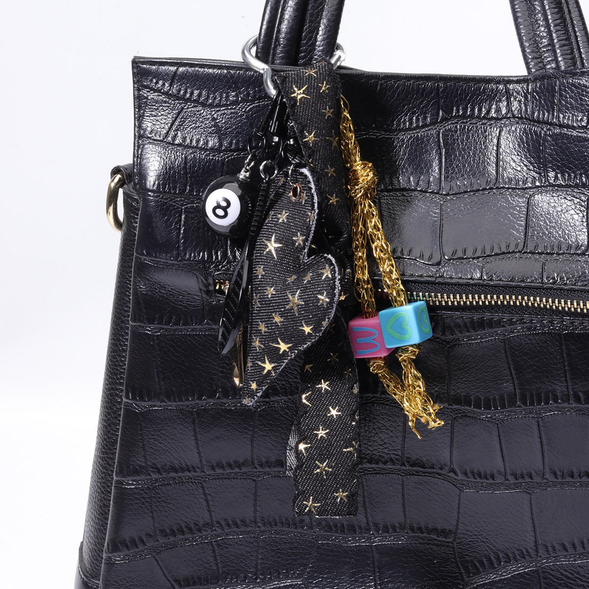 黑色包挂系列牛仔包蝴蝶结包挂口红包挂件批发miu系包挂绳子配饰