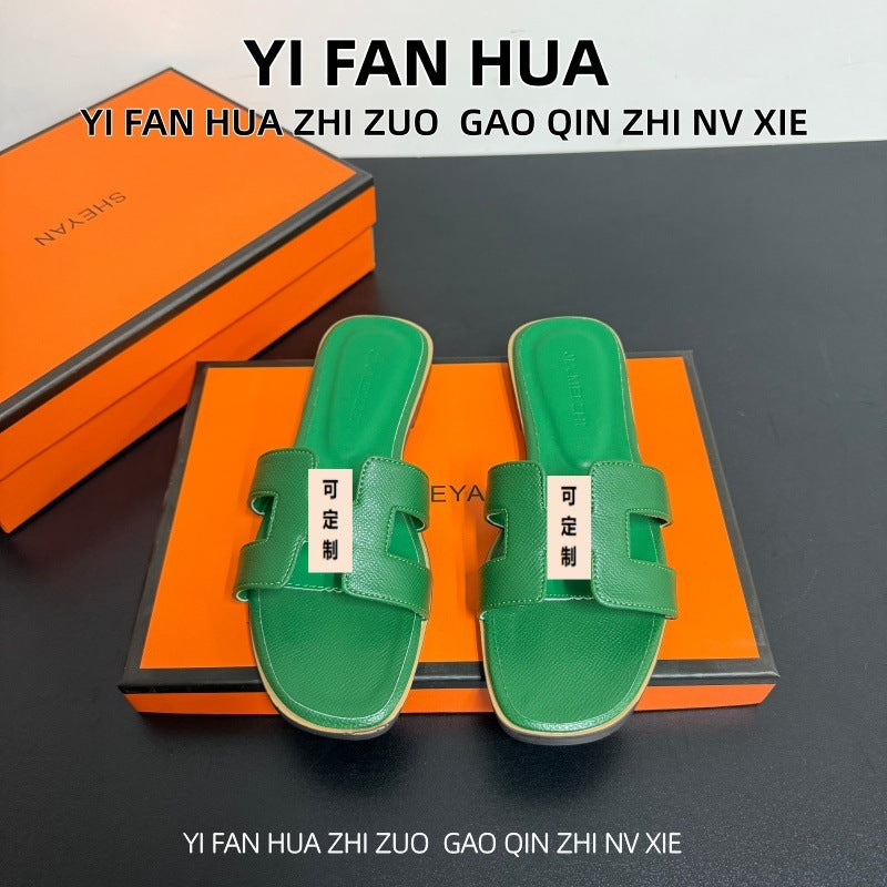 升级版手掌纹外贸现货批发平底拖鞋经典款一字拖休闲沙滩时尚拖鞋
