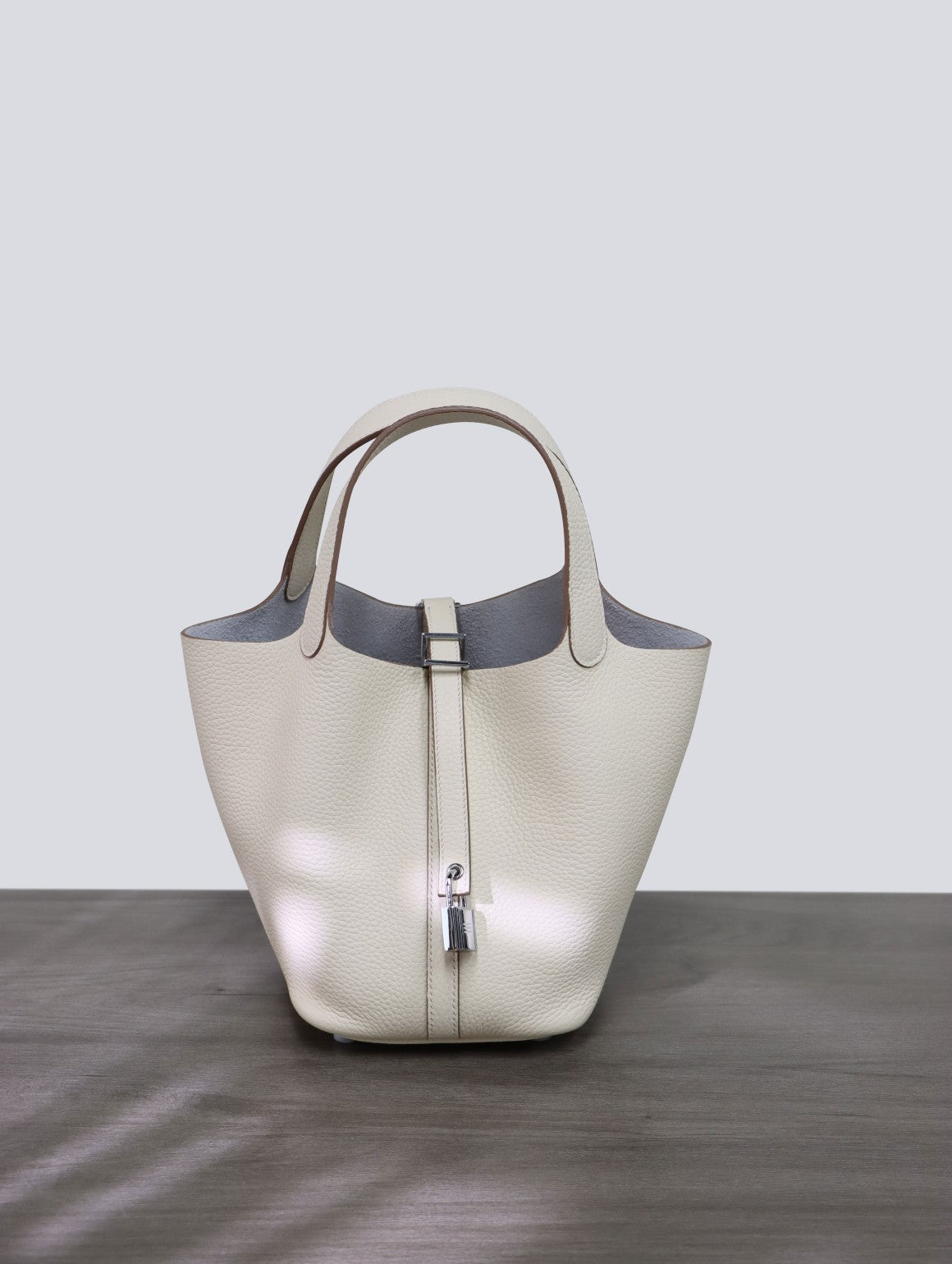 进口头层TC牛皮蜡线小号18Picotin菜篮子水桶包手提女包 无痕代发