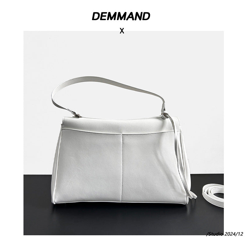 大气时尚锁扣牛皮女包2024新款链条轻便质感洋气真皮软皮斜挎包包